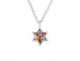 Handmade Silver Star of David Charm Necklace - Millefiori Pattern