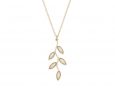 handmade vermeil olive leaf necklace for bride pearl