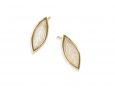 Handmade Vermeil Olive Leaf Stud Earrings - Pearl Pattern